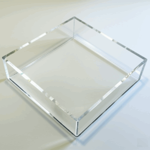 Caixa Acrílica para Campo Mórfico Fluvial – PS Cristal 30×30×5 cm