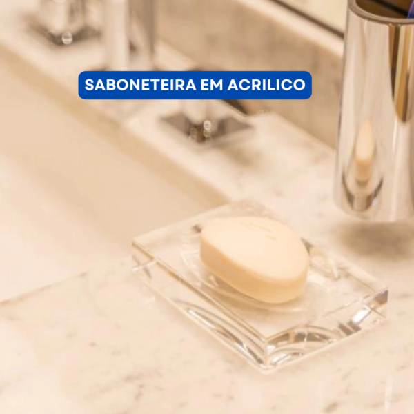 Saboneteira Acrílico Banheiro Lavabo Pia Resistente