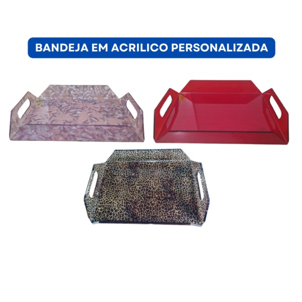 Bandeja em acrilico personalizada