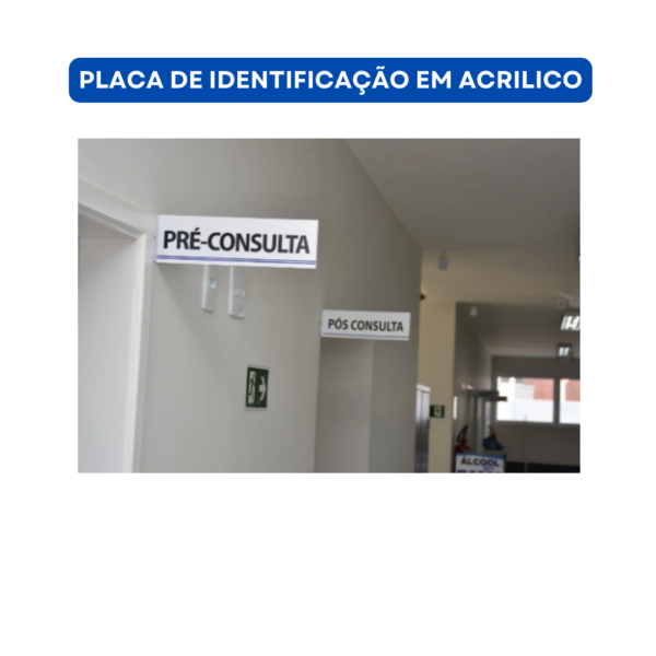 Placa de identificação em acrilico + adesivo