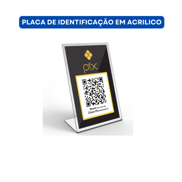 Placa de identificação de mesa em acrilico